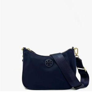 Tory Burch Nylon Web Mini Hobo in Navy Blue
